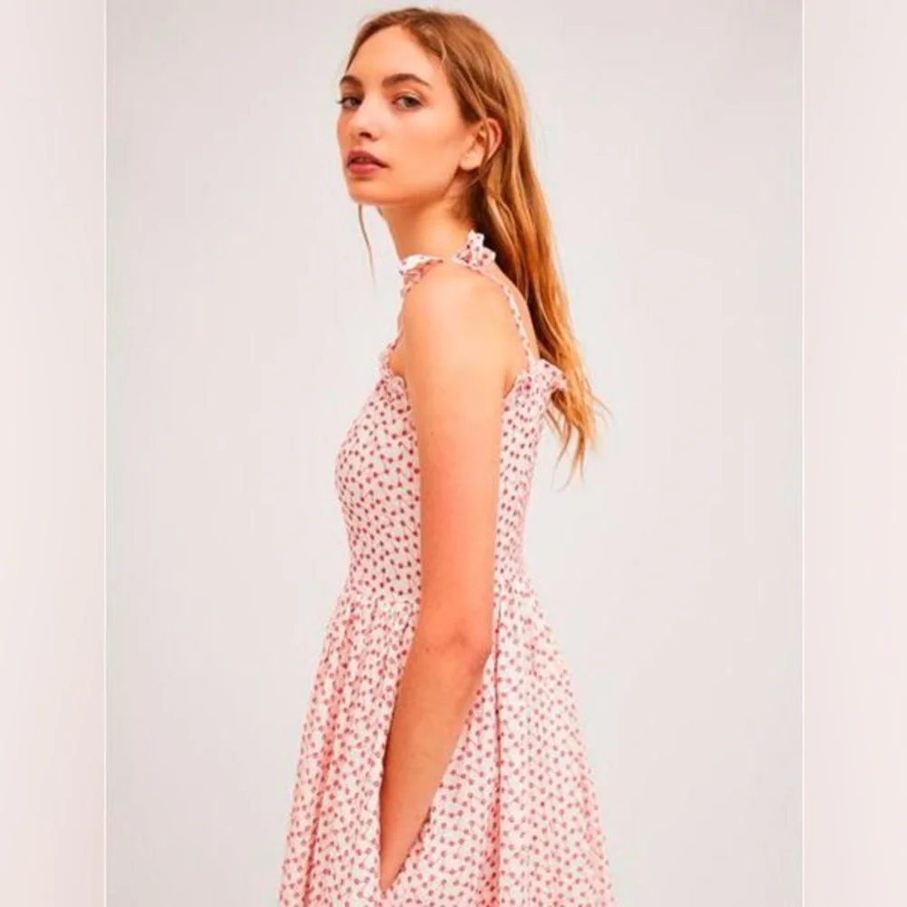 Compania Fantastica Sun Dress Red White Eyelet Cotton New - Picture 2 of 4